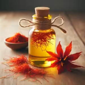 Flasche mit Safranöl